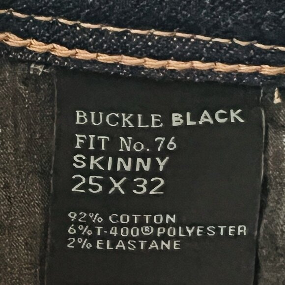 BUCKLE BLACK Women Made Italy Blue Skinny Candiani Denim Jean 25x32 Stretch NWOT - Picture 8 of 12